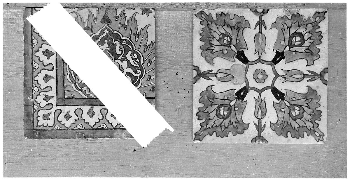 Tile, Stonepaste; glazed