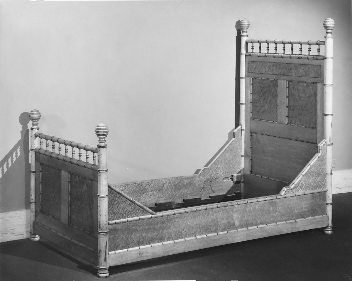 Bedstead, Attributed to Baumann Brothers, Maple, American 