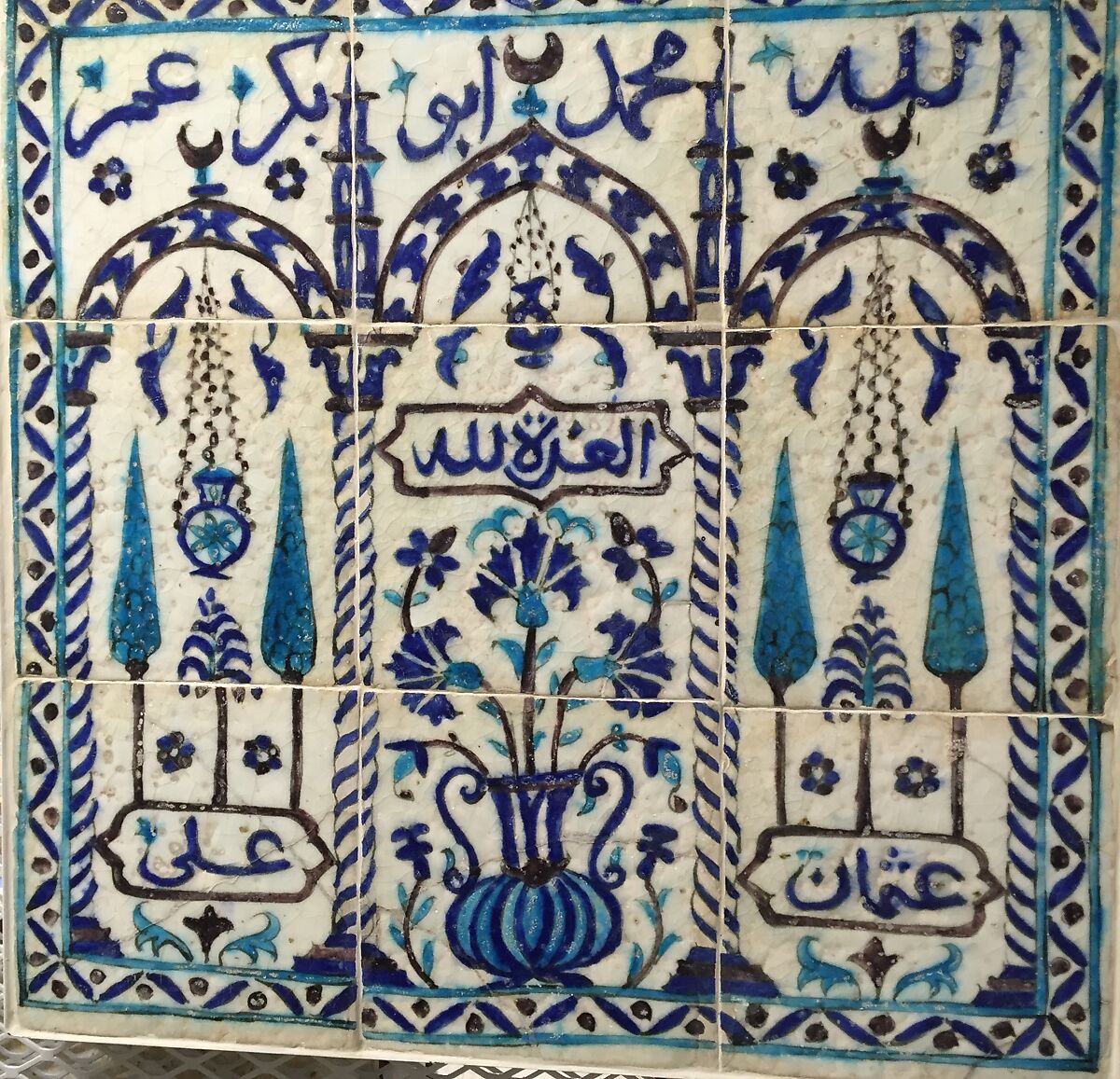 Tile Panel, Stonepaste; underglaze painted 