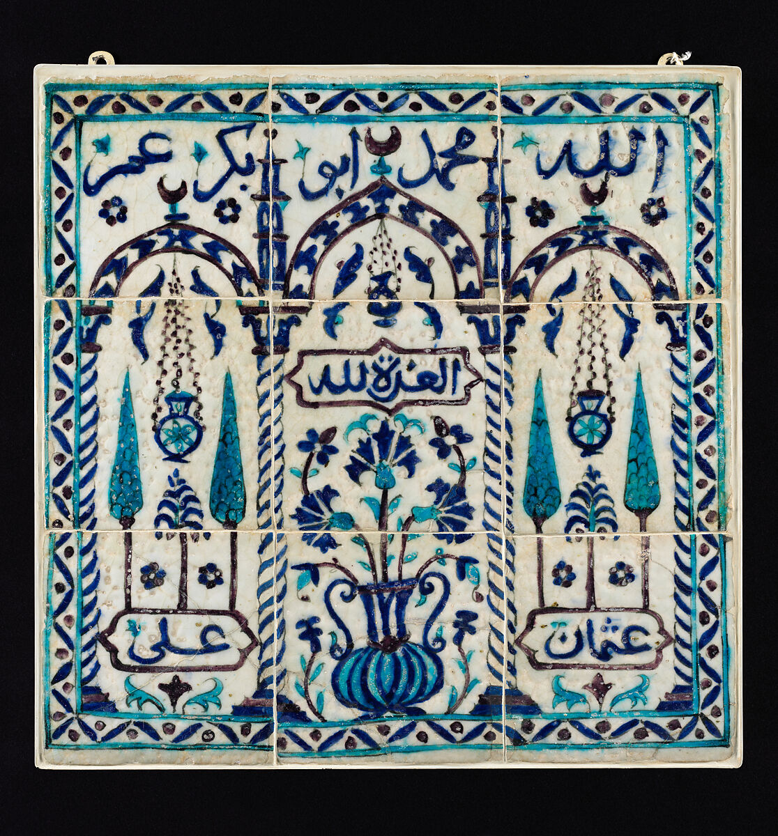 Tile Panel, Stonepaste; underglaze painted