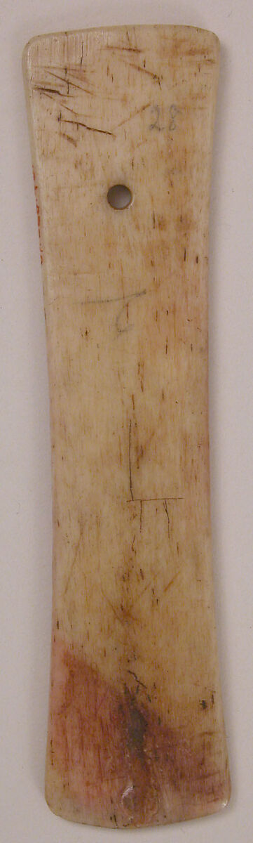 Peg for a Bookbinding, Bone; incised, tinted, and inlaid with paint