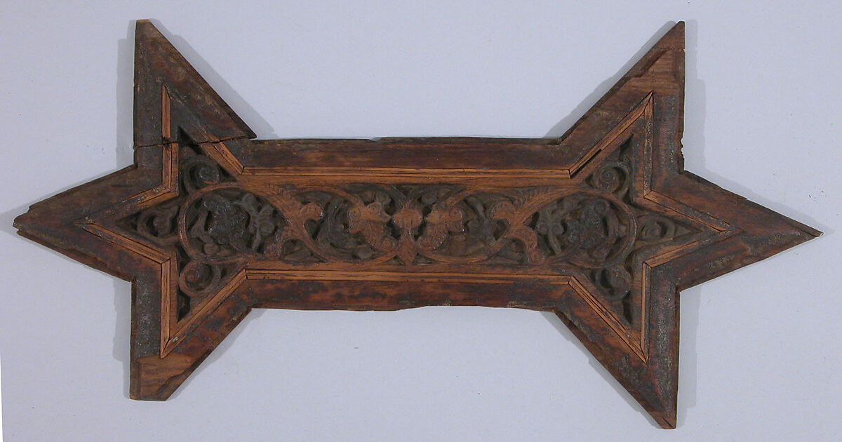 Panel from Sultan Lajin's Minbar at the Mosque of Ibn Tulun, Cairo, Wood; carved and inlaid with wood