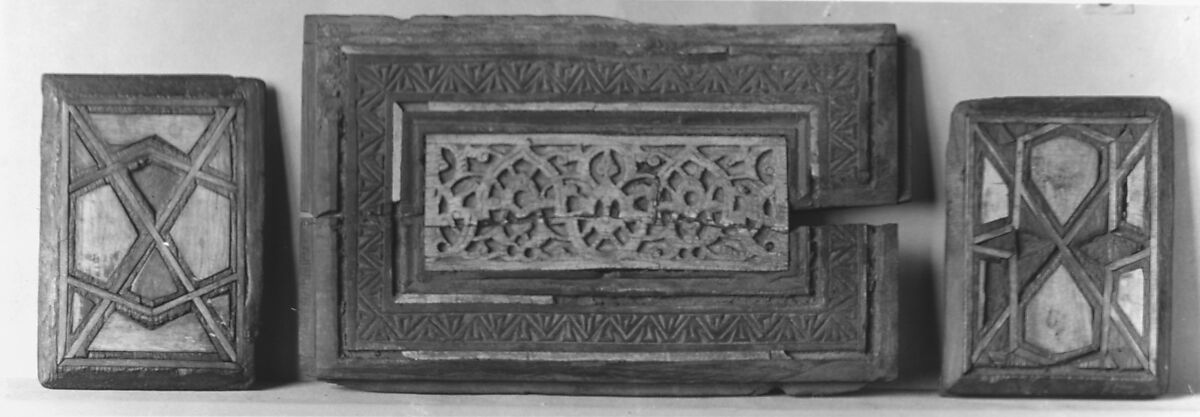 Panel, Wood; carved, inlaid with carved ivory