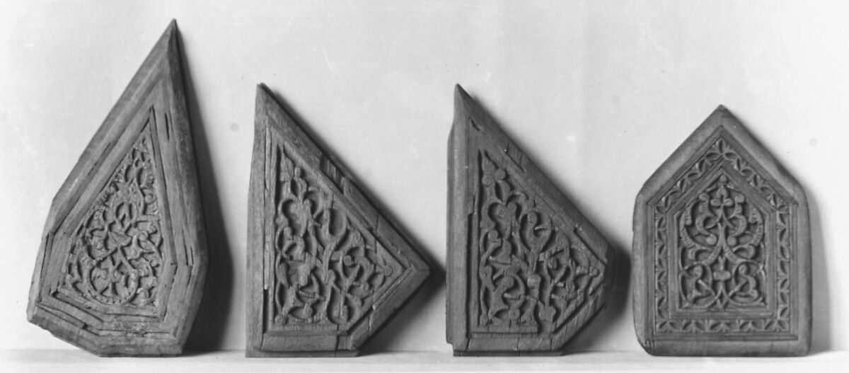 Panel, Wood; carved, inlaid with plain and carved ivory