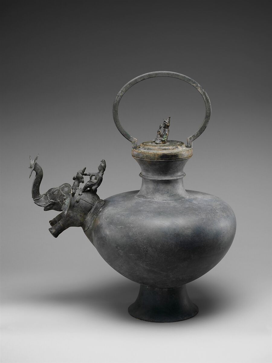 Lid with Seated Male Figure, Bronze, Pakistan (ancient region of Gandhara)