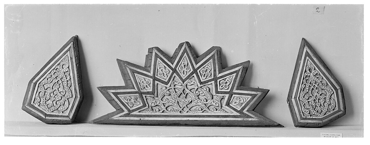 Panel, Wood; carved, inlaid with ivory