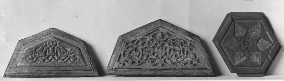 Panel, Wood; carved and inlaid