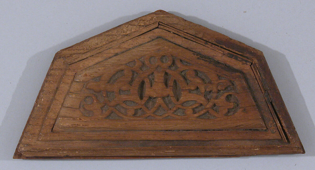 Panel, Wood; carved and inlaid 