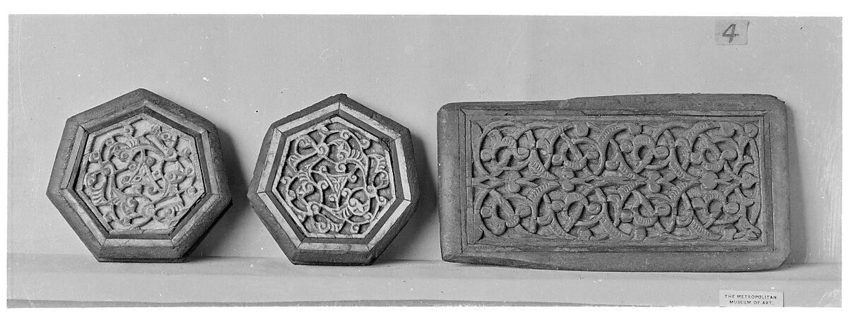 Panel, Wood; carved and inlaid