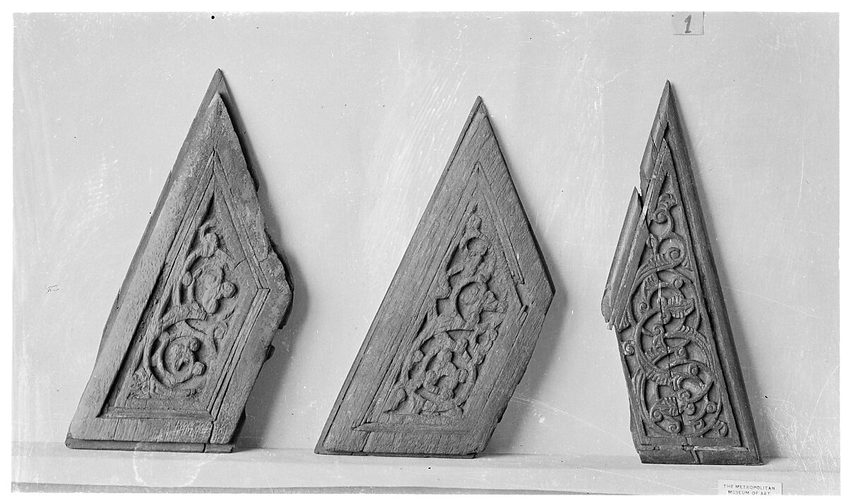 Panel, Wood; carved and inlaid