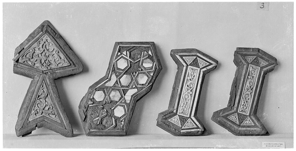 Panel, Wood; carved, inlaid with plain and carved ivory