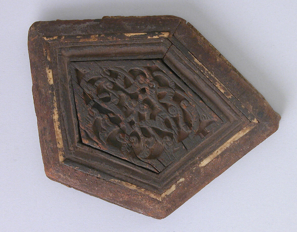 Panel, Wood; carved, inlaid with ivory