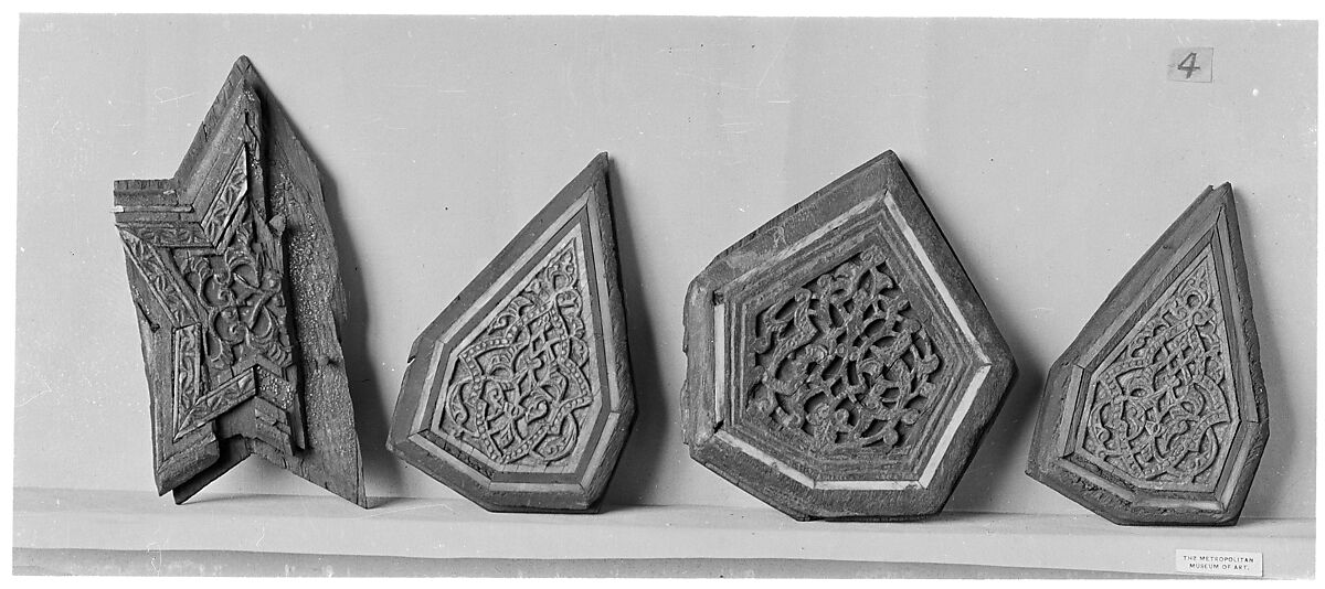 Panel, Wood; carved, inlaid with plain and carved ivory