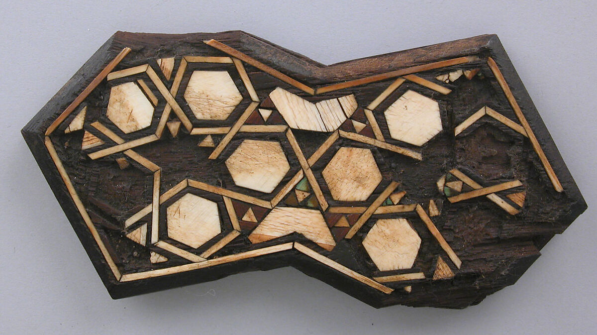 Panel, Wood; carved, inlaid with ivory 