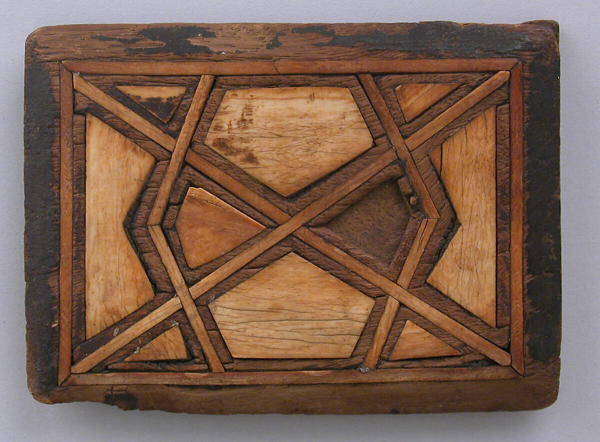 Panel, Wood; carved, inlaid with ivory 