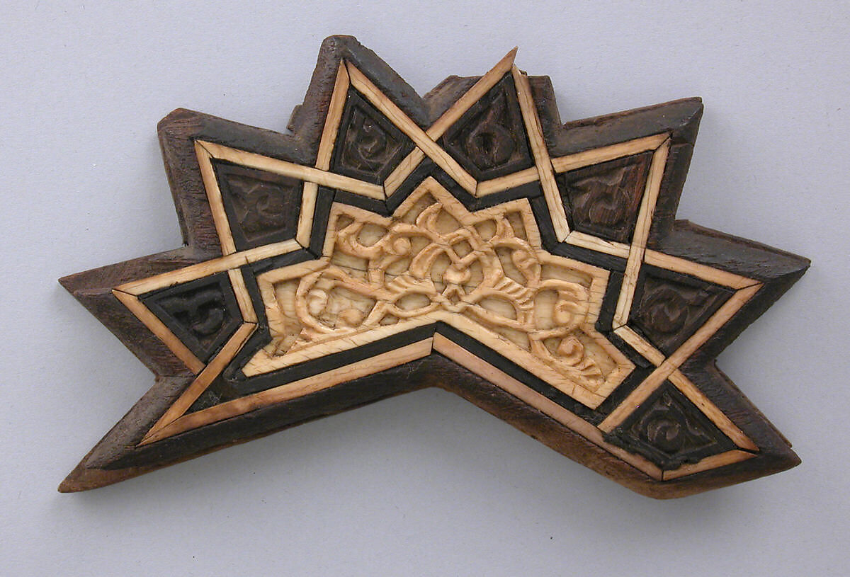 Panel, Wood; inlaid with carved and plain ivory 