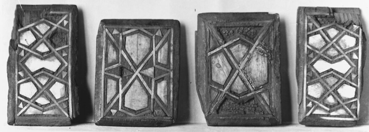 Panel, Wood; inlaid with plain and carved ivory