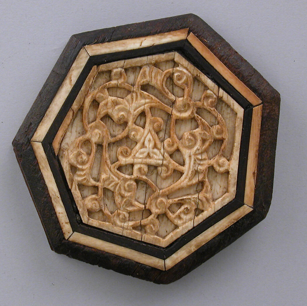 Panel, Wood; inlaid with carved and plain ivory 