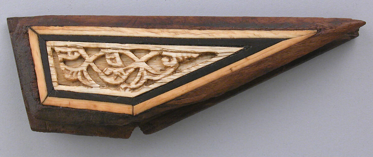 Panel, Wood; inlaid with plain and carved ivory 