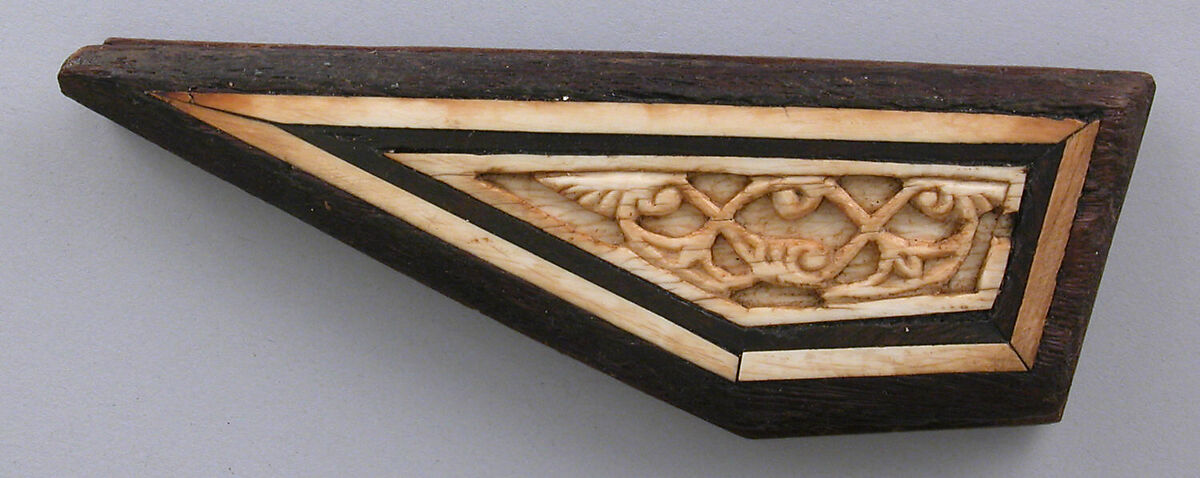 Panel, Wood; inlaid with plain and carved ivory 