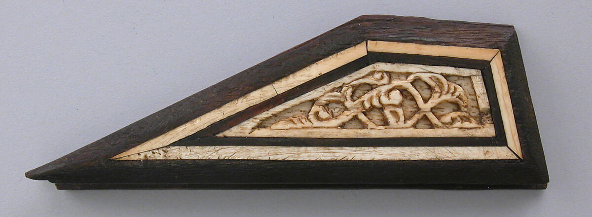 Panel, Wood; inlaid with plain and carved ivory 