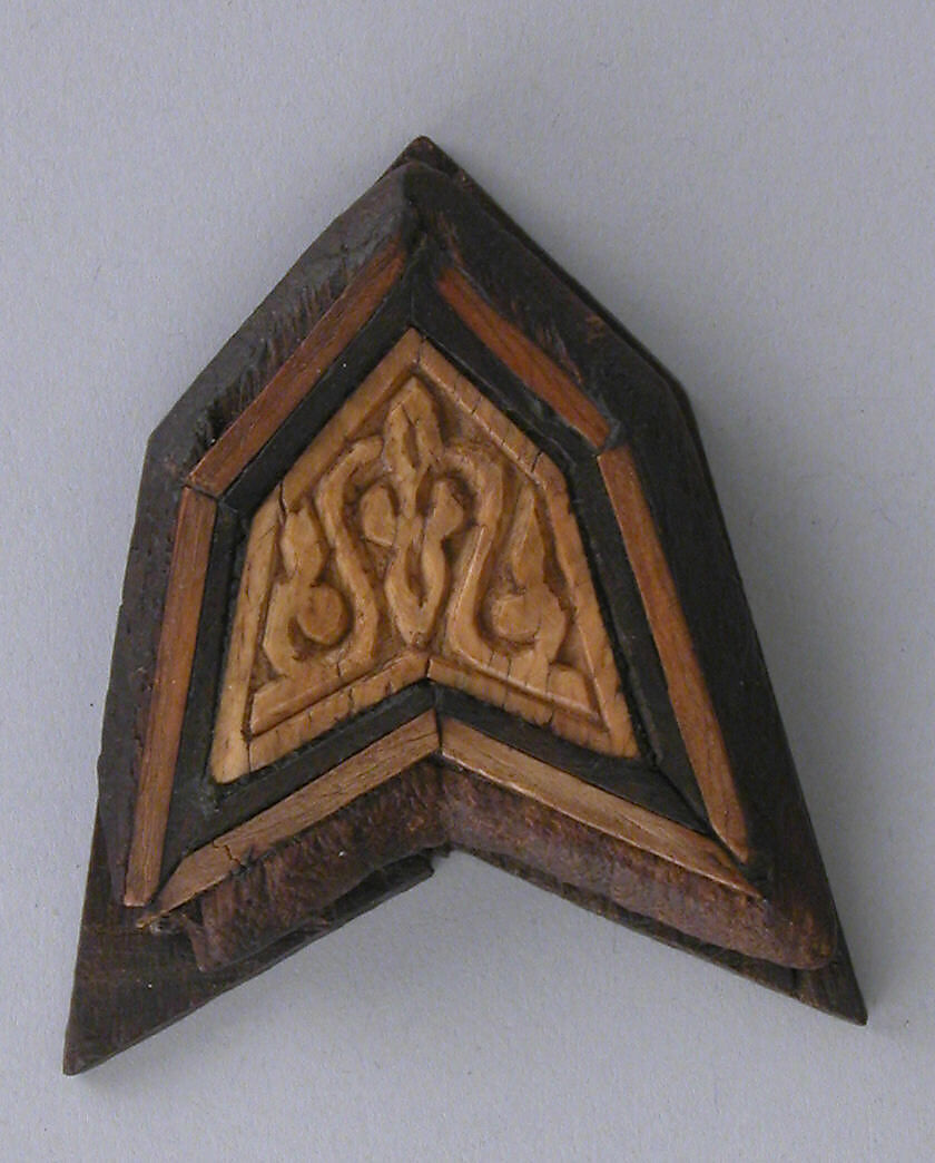 Panel, Wood; inlaid with plain and carved ivory 