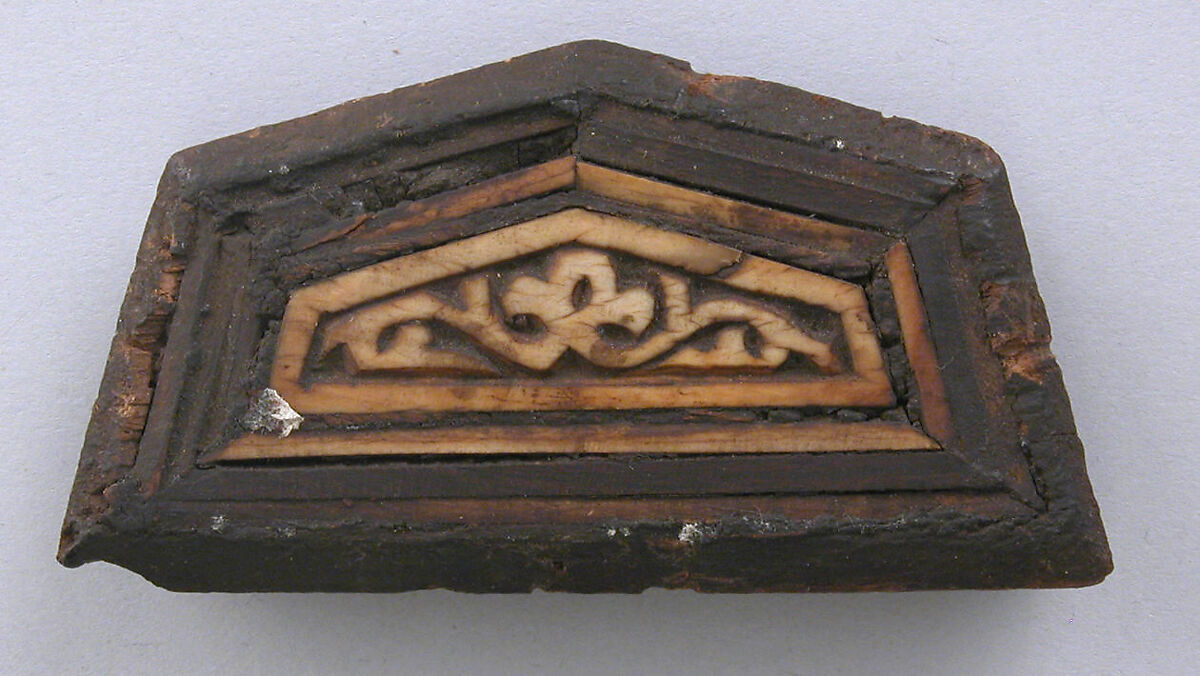 Panel, Wood; inlaid with plain and carved ivory 