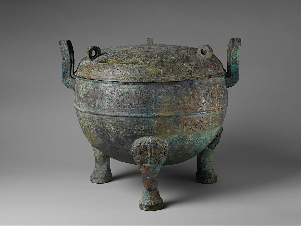 Ritual Tripod Cauldron with Cover (Ding), Bronze, China 