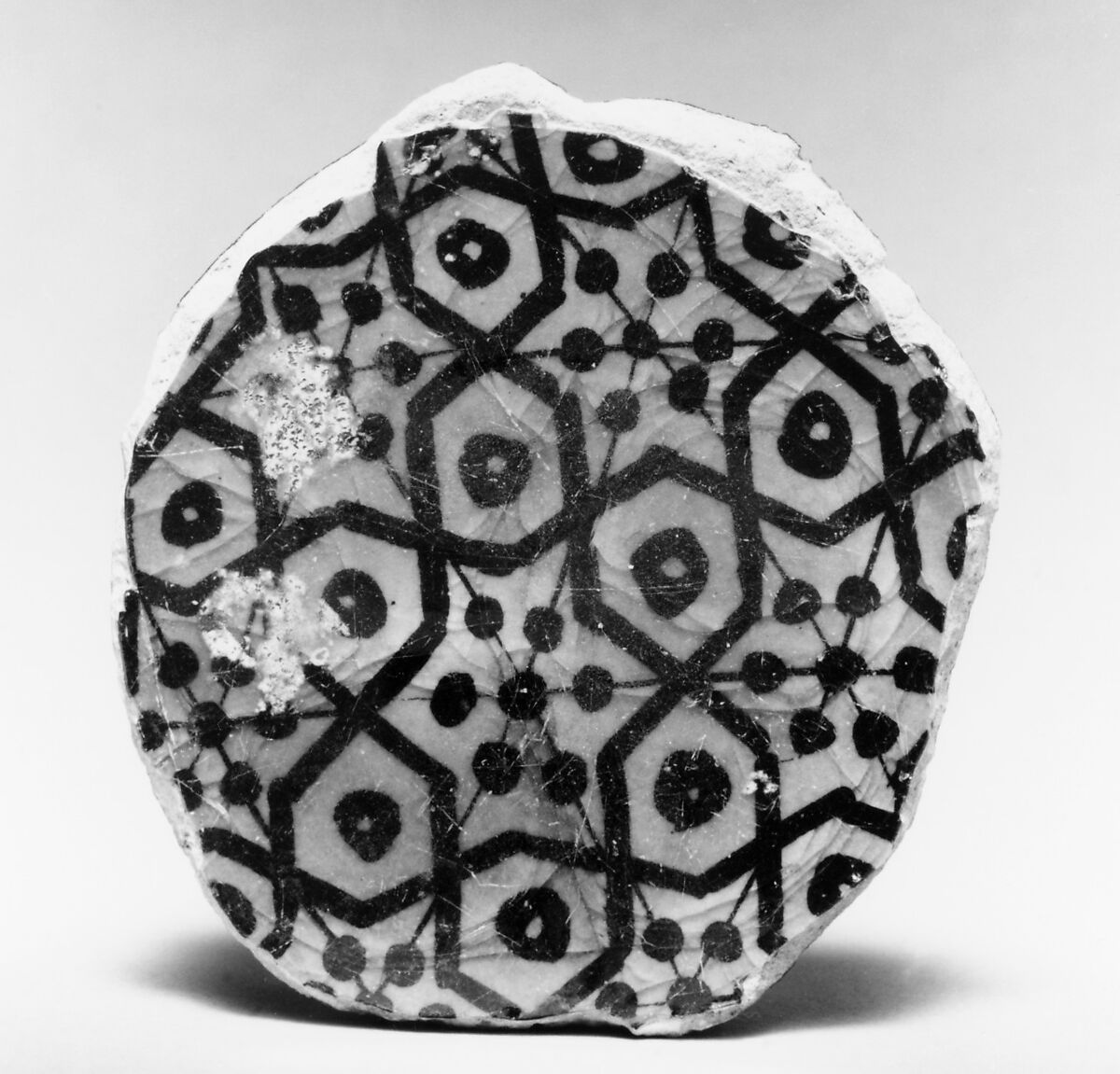Fragment of a Bowl, Stonepaste; underglaze painted under transparent turquoise glaze