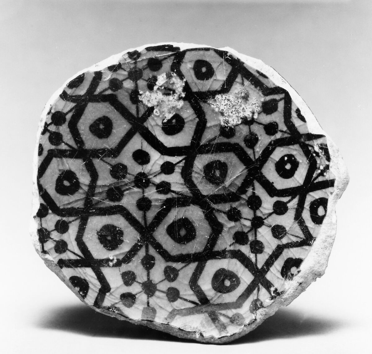 Fragment of a Bowl, Stonepaste; underglaze painted under transparent turquoise glaze