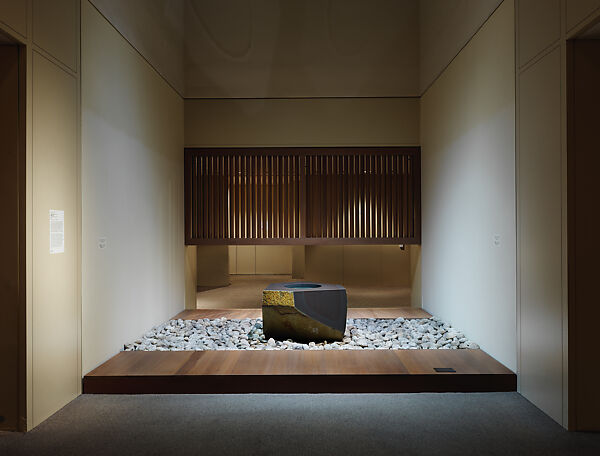 Water Stone, Isamu Noguchi (American, Los Angeles, California 1904–1988 New York), Basalt; on a foundation bed of naturally rounded granite stones, Japan/United States