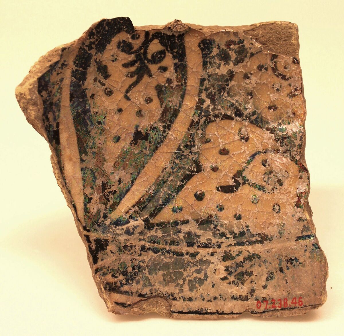 Ceramic Fragment, Stonepaste; underglaze painted 