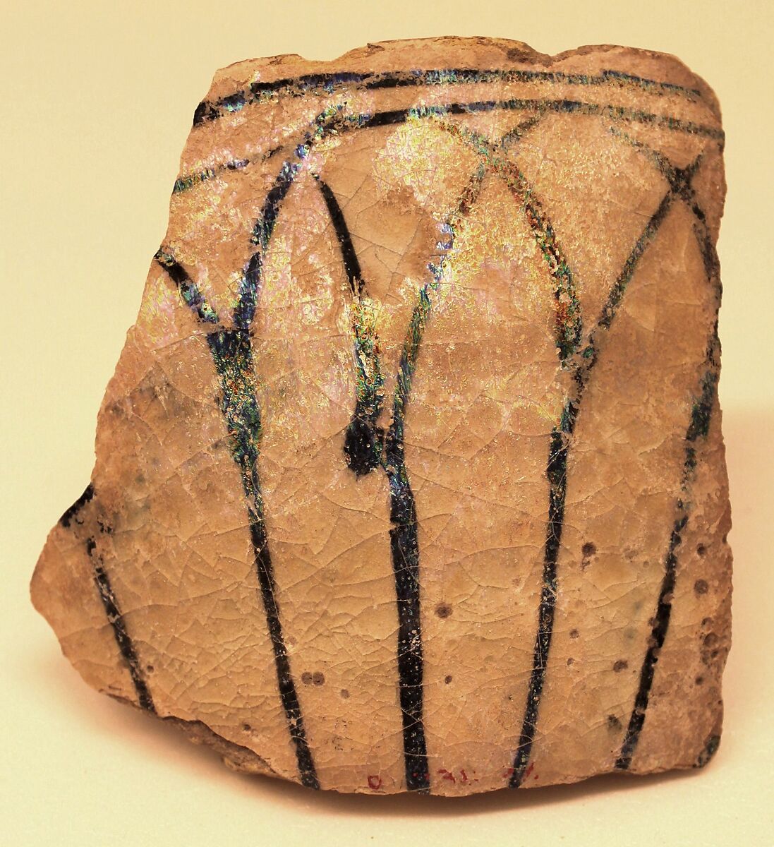 Ceramic Fragment, Stonepaste; underglaze painted