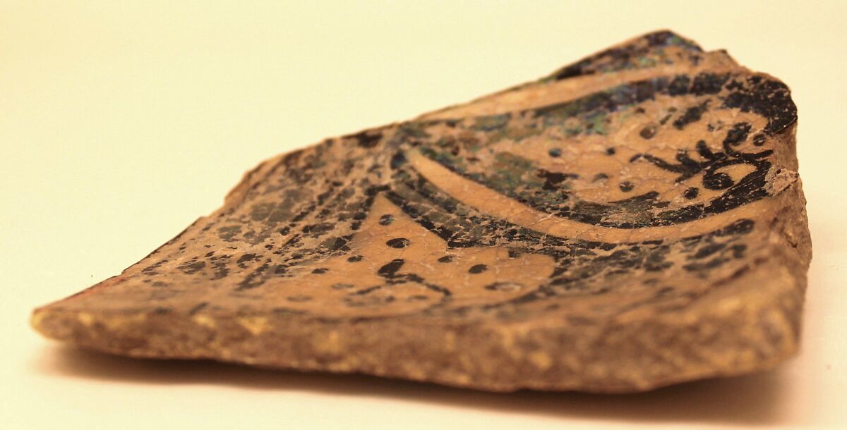 Ceramic Fragment, Stonepaste; underglaze painted