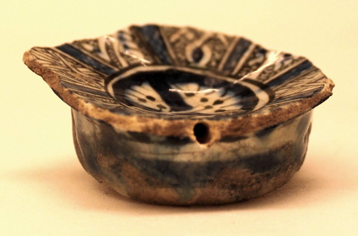 Fragment of a Bowl, Stonepaste; polychrome painted under transparent glaze
