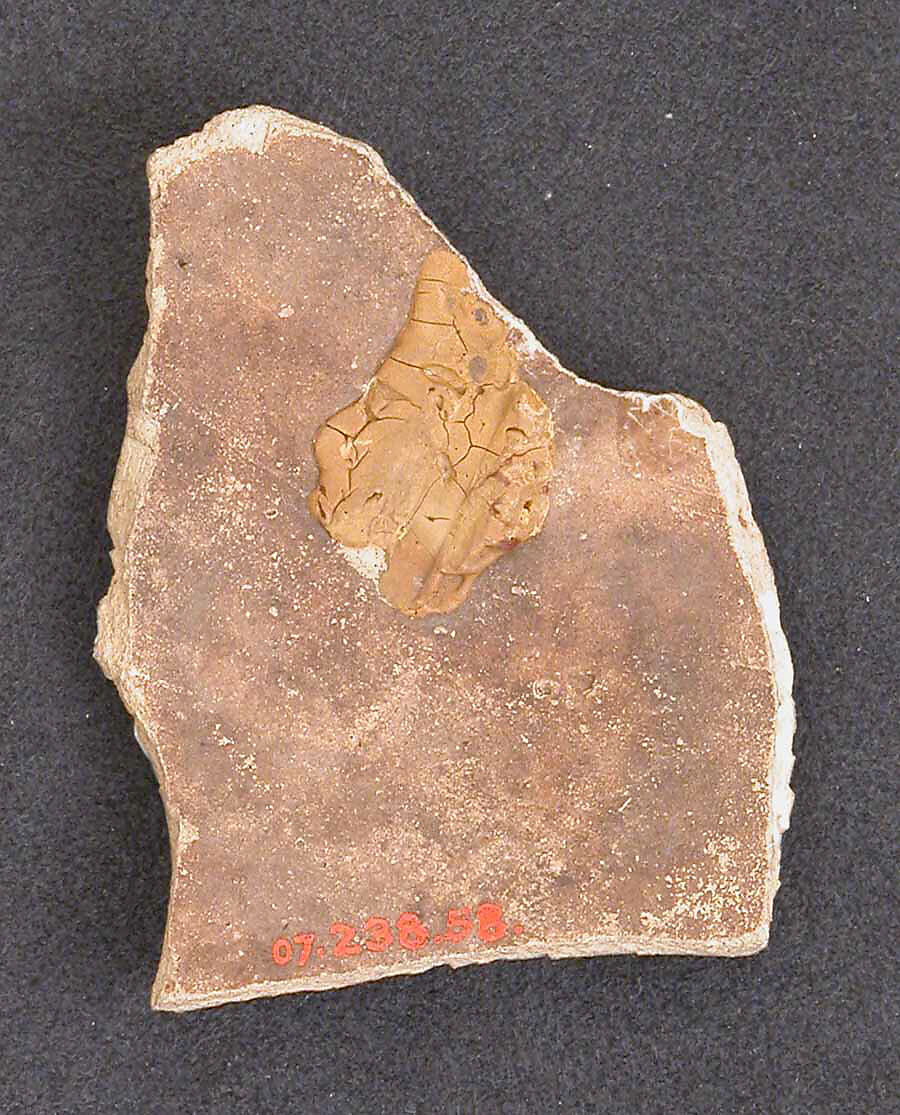 Ceramic Fragment, Stonepaste; underglaze and luster-painted