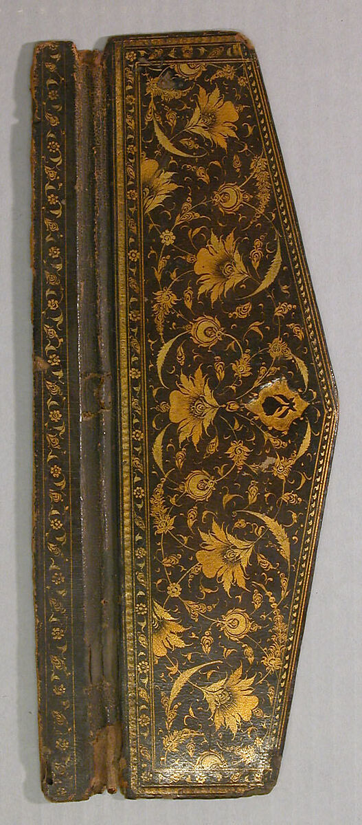 Flap of a Bookbinding (Jild-i kitab), Leather; painted,  gilded, and lacquered 