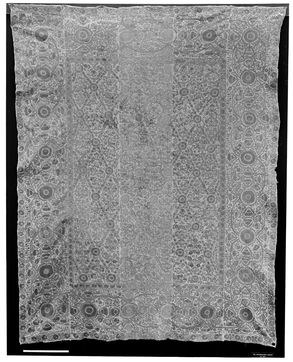 Hanging, Silk, cotton; embroidered 