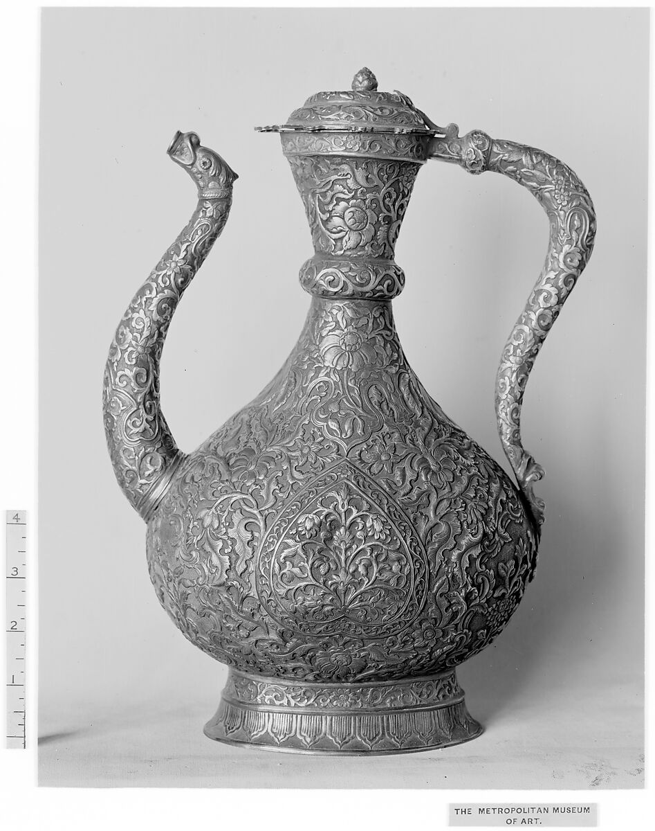 Ewer, Silver; partially gilded