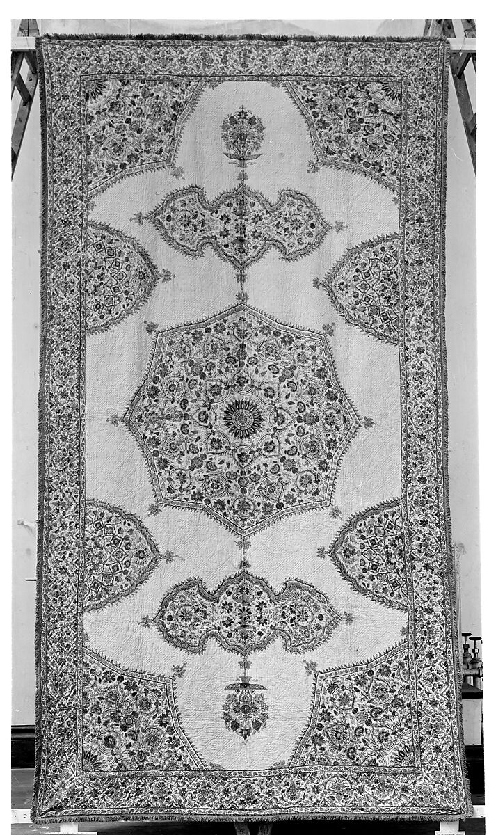 Cover, Silk on cotton; embroidered