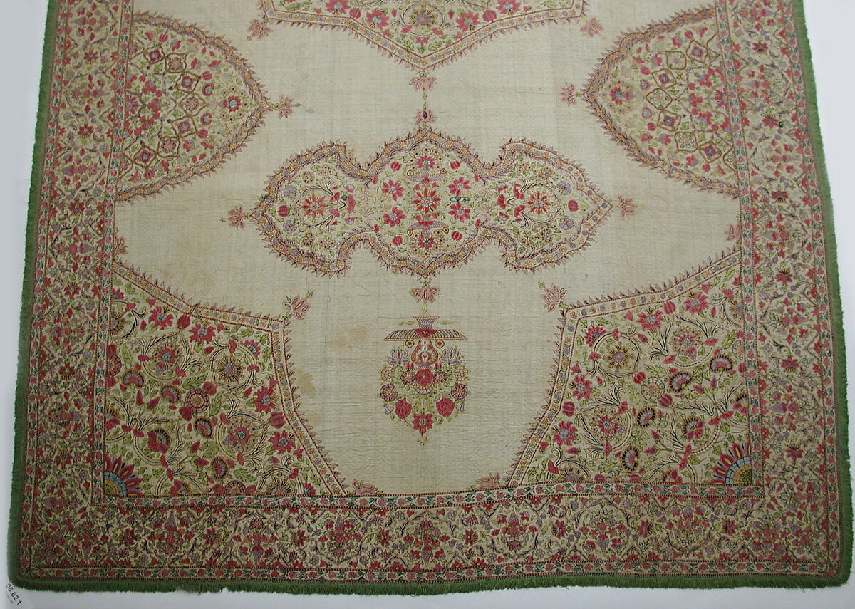 Cover, Silk on cotton; embroidered
