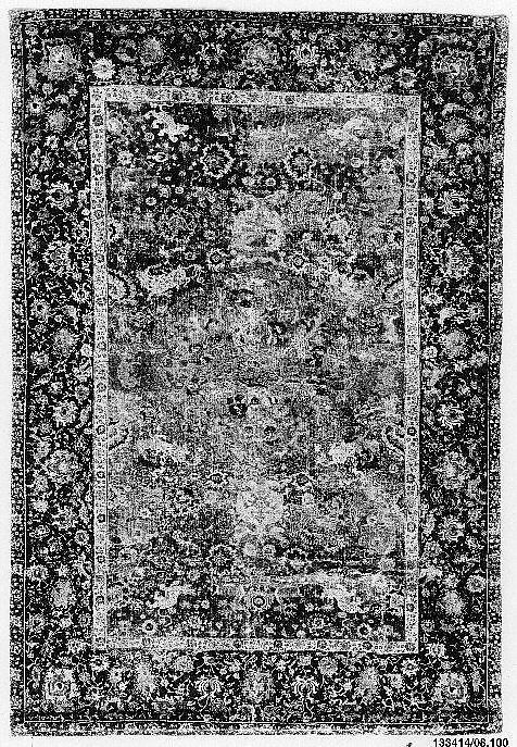 Carpet, Silk (warp), cotton (weft), wool (pile); asymmetrically knotted pile 