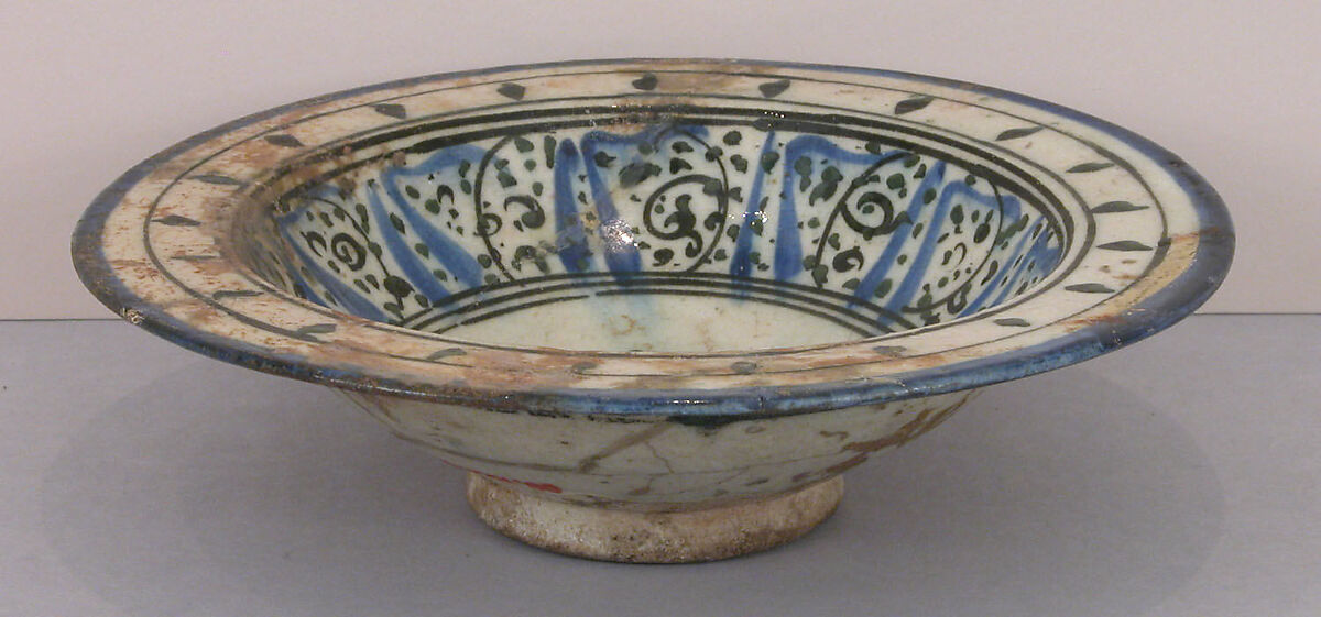 Bowl with Pseudo-inscription, Stonepaste; polychrome painted under transparent glaze