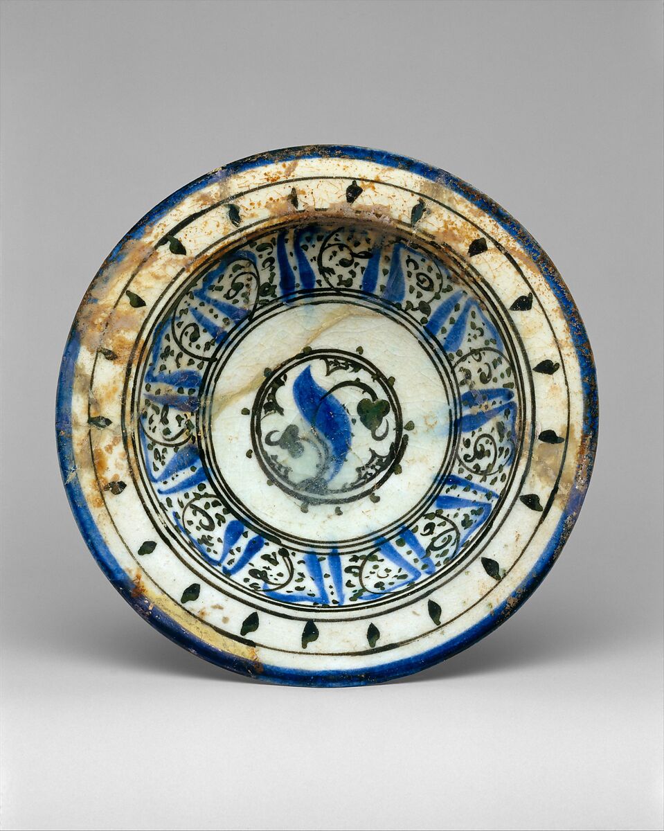 Bowl with Pseudo-inscription, Stonepaste; polychrome painted under transparent glaze