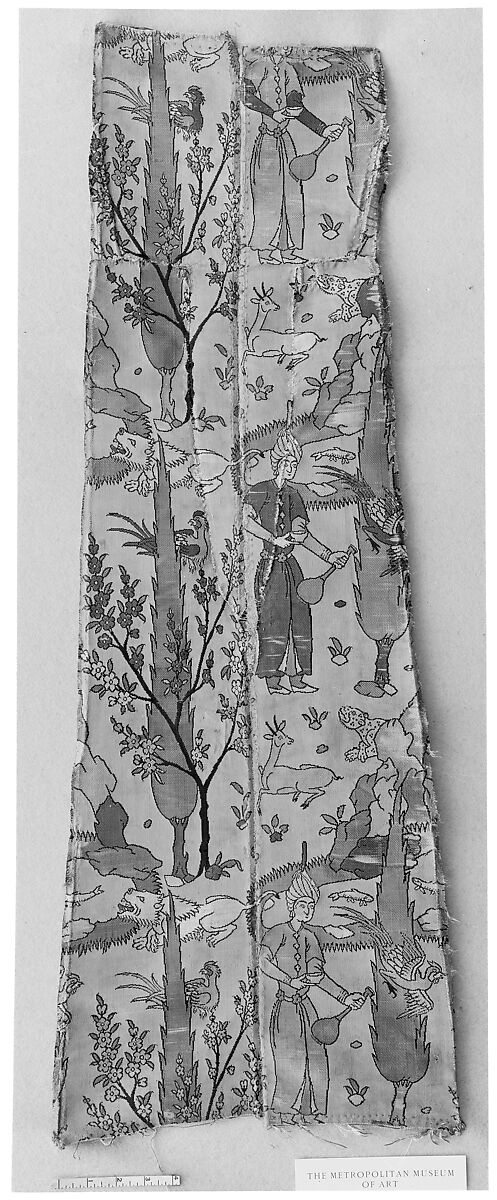 Textile with Large Chintamani Design, Silk, metal wrapped thread; lampas (kemha)