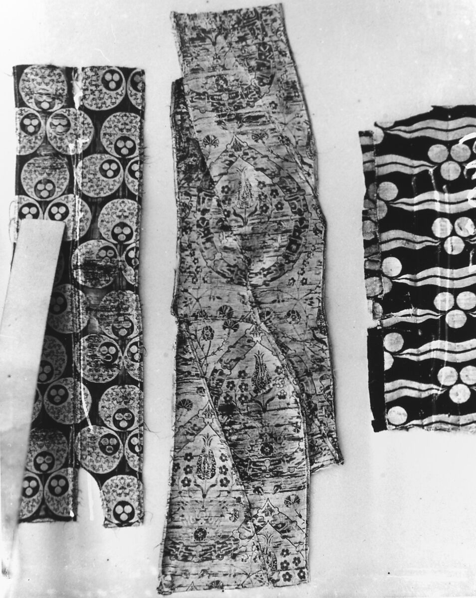 Textile Fragment, Silk and metal wrapped thread