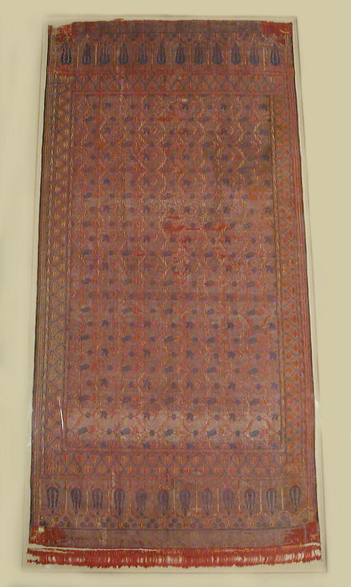 Cover, Silk and metal wrapped thread 