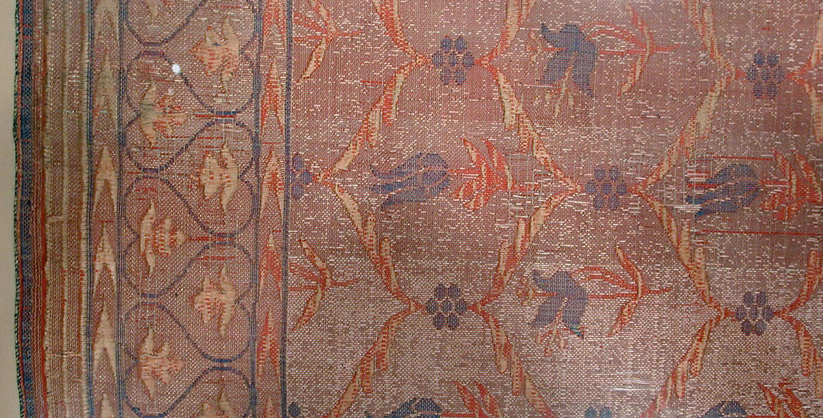 Cover, Silk and metal wrapped thread