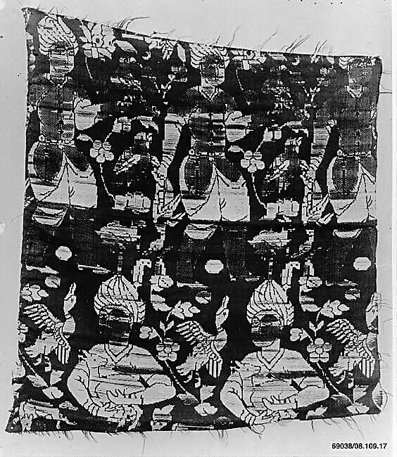 Textile Fragment, Silk; lampas