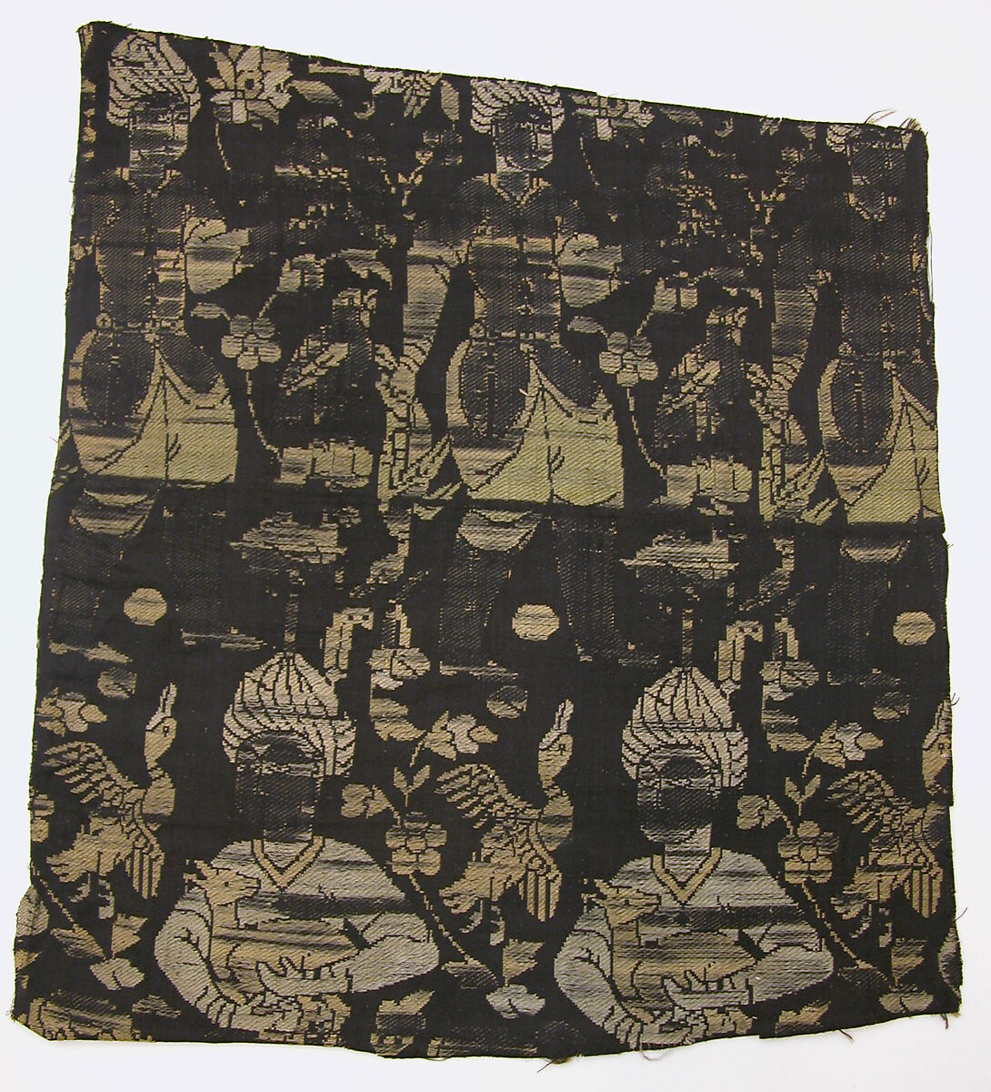 Textile Fragment, Silk; lampas